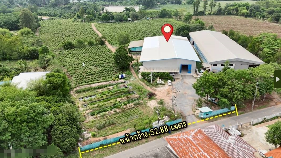 北榄府 |【黄色区】Phanom Sarakham县 带工厂的土地出售 29莱 2700万泰铢（有105许可证））