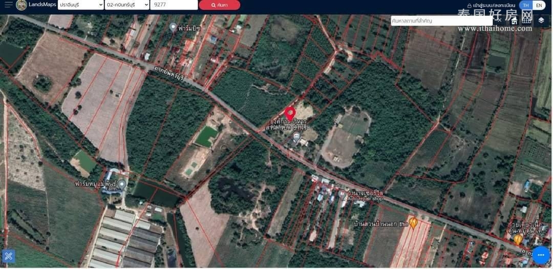 巴真府 | Kabinburi区 土地出售 面积7,200平米 售价700万泰铢